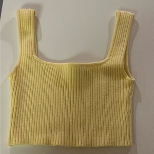 ZARA Yellow Cropped Knitwear Top